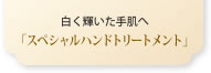 白く輝いた手肌へ「スペシャルハンドトリートメント」